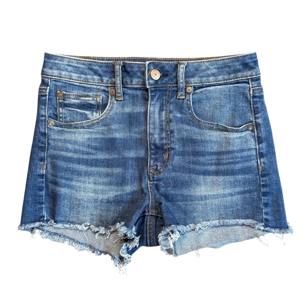 American Eagle Super Stretch Super Hi-Rise Shortie Jean Shorts Size 2